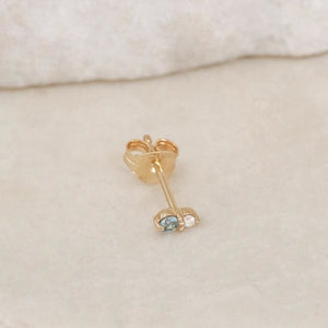 14k Gold Birthstone Single Earring March - Jewellery