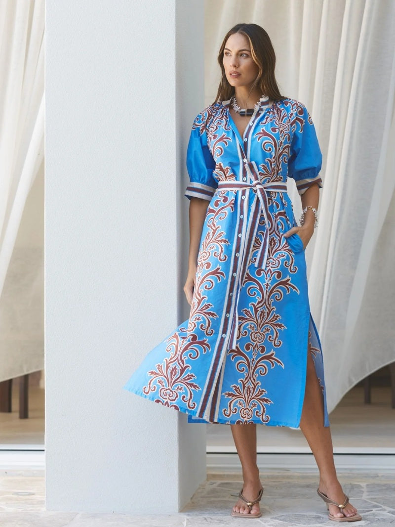 Robe Dress | Blue Deco Stripe