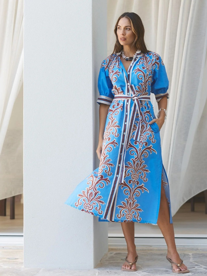 Robe Dress | Blue Deco Stripe