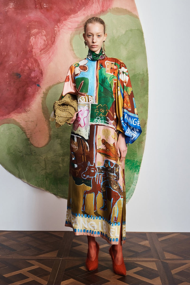 Milak Silk Midi Dress