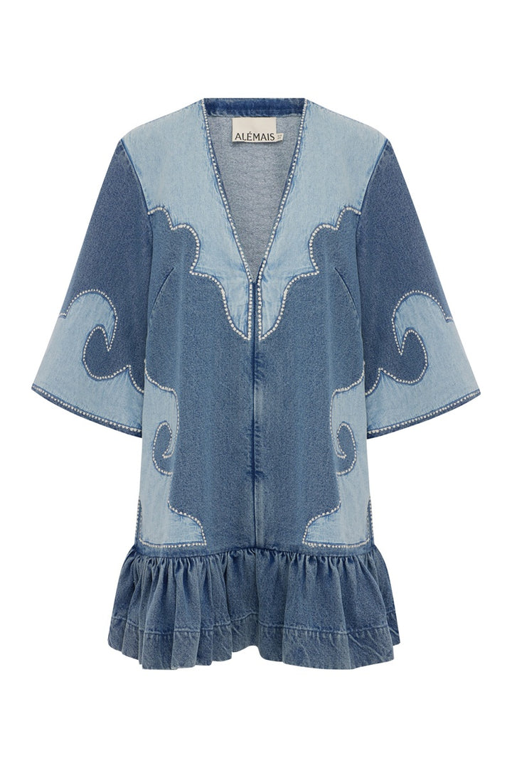Jesse Denim Applique Mini Dress