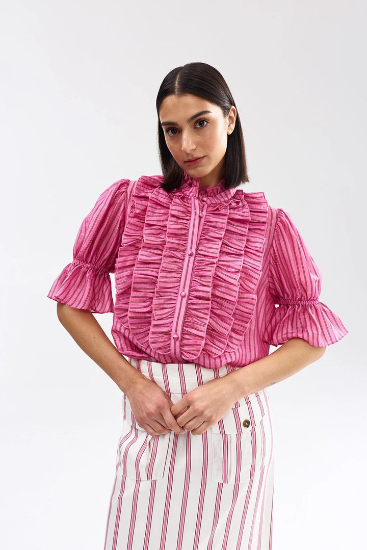 Leonie Blouse | Poppy Bark Stripe