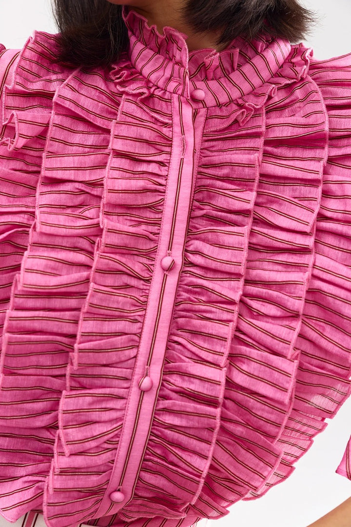Leonie Blouse | Poppy Bark Stripe