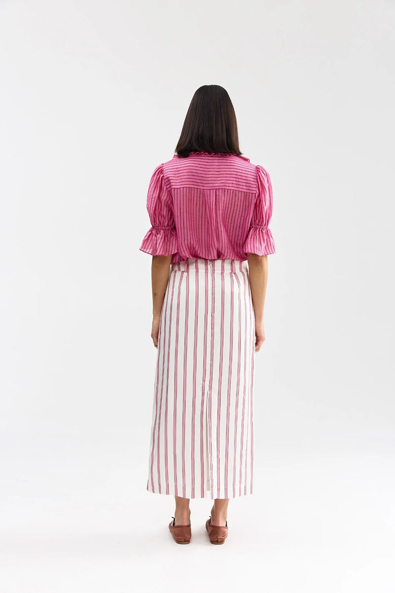 Leonie Blouse | Poppy Bark Stripe