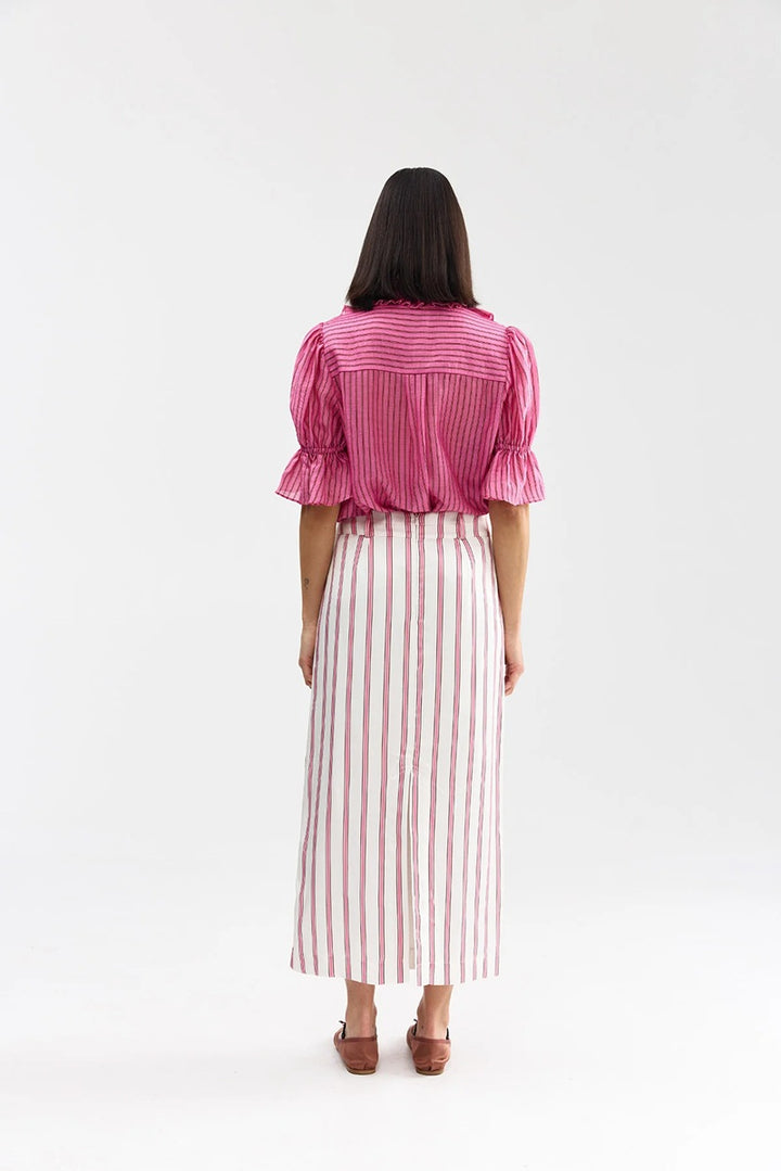 Leonie Blouse | Poppy Bark Stripe