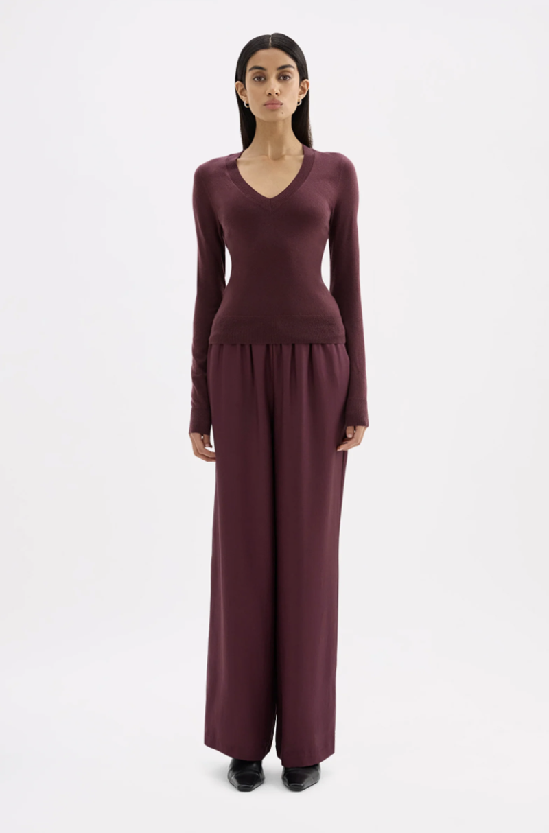 Abia Merino Blend Knit Top | Mulberry