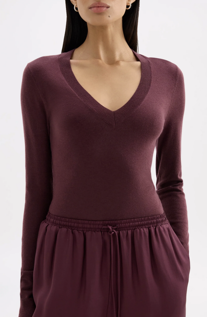 Abia Merino Blend Knit Top | Mulberry