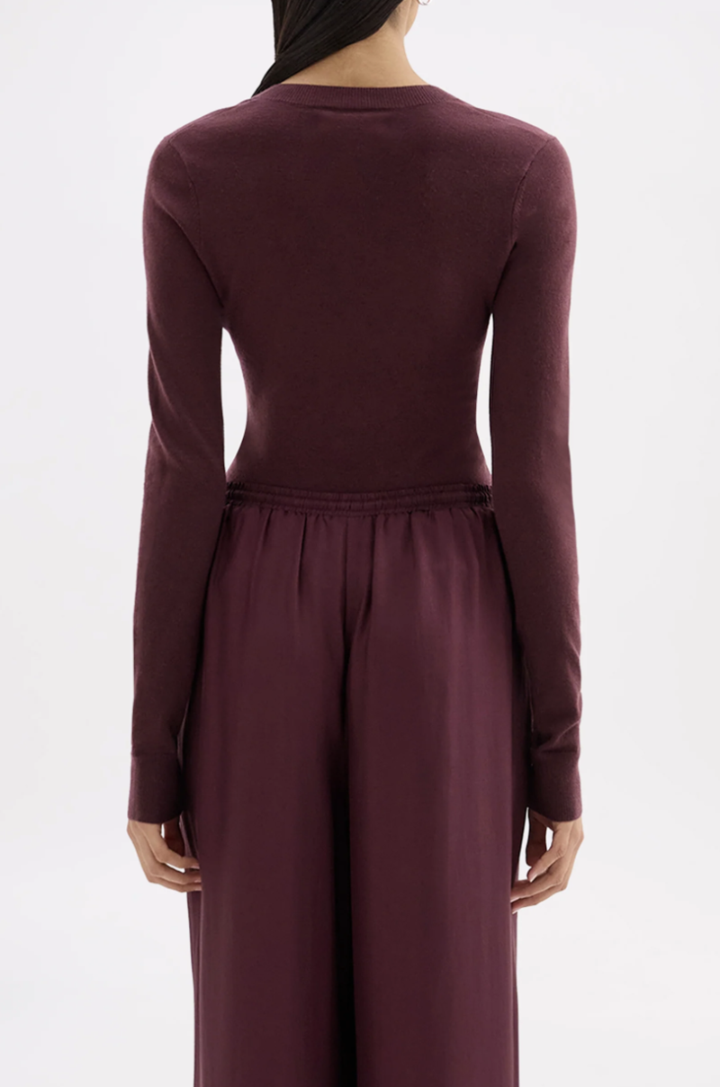 Abia Merino Blend Knit Top | Mulberry