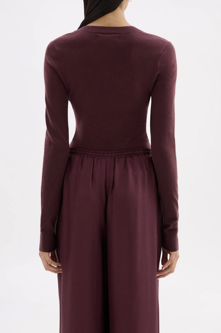 Abia Merino Blend Knit Top | Mulberry