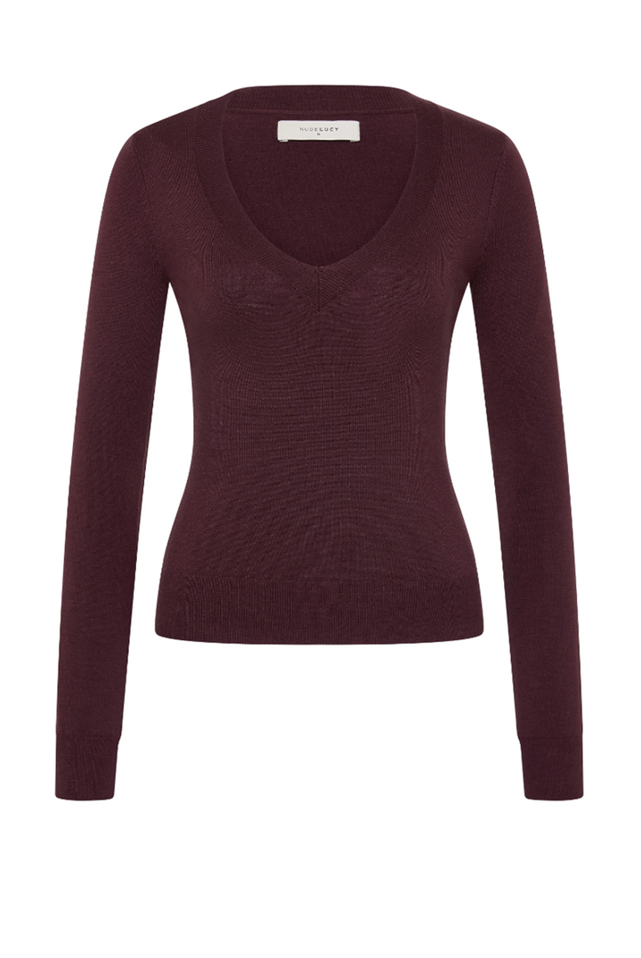 Abia Merino Blend Knit Top | Mulberry