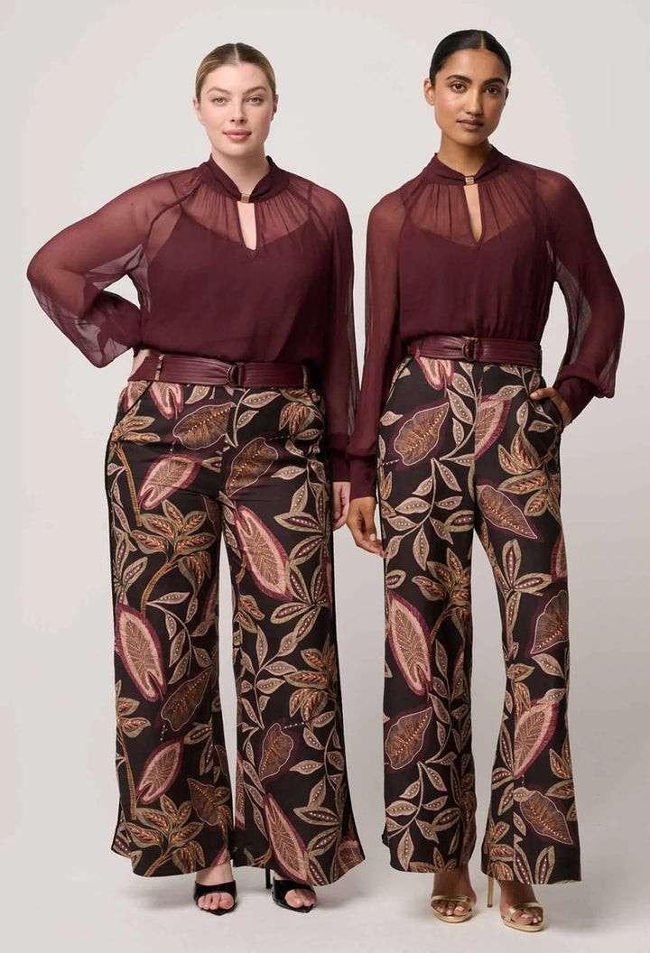 Adele Linen Viscose Pant | Dark Tropique