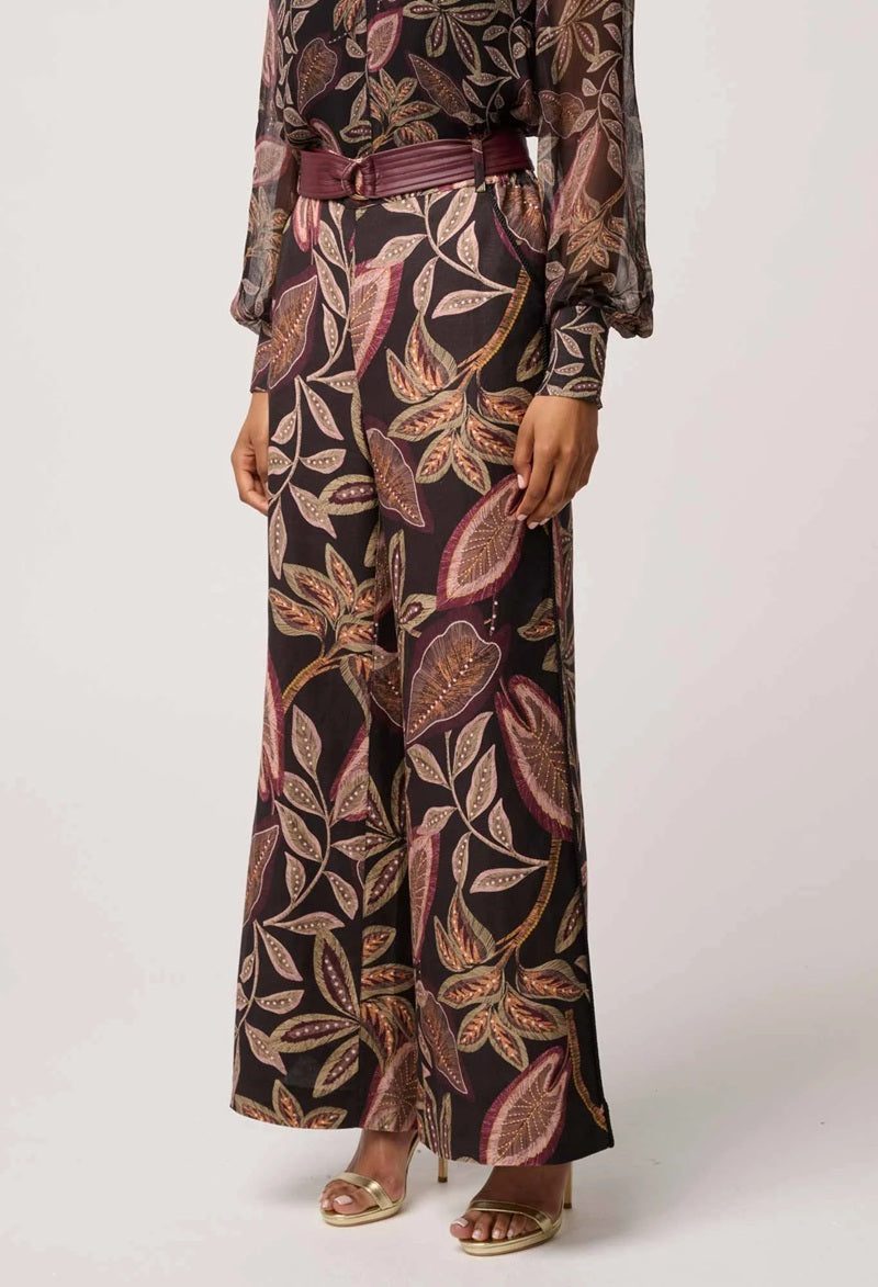 Adele Linen Viscose Pant | Dark Tropique