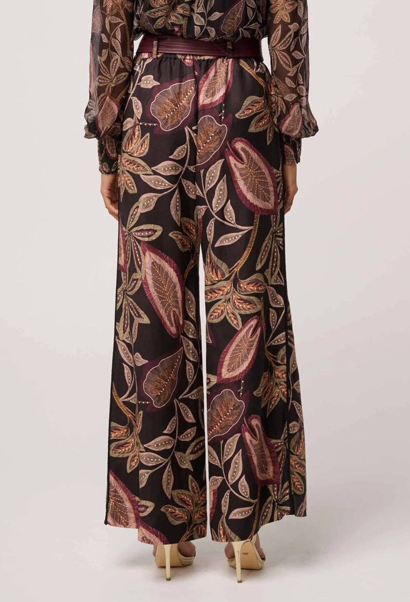 Adele Linen Viscose Pant | Dark Tropique