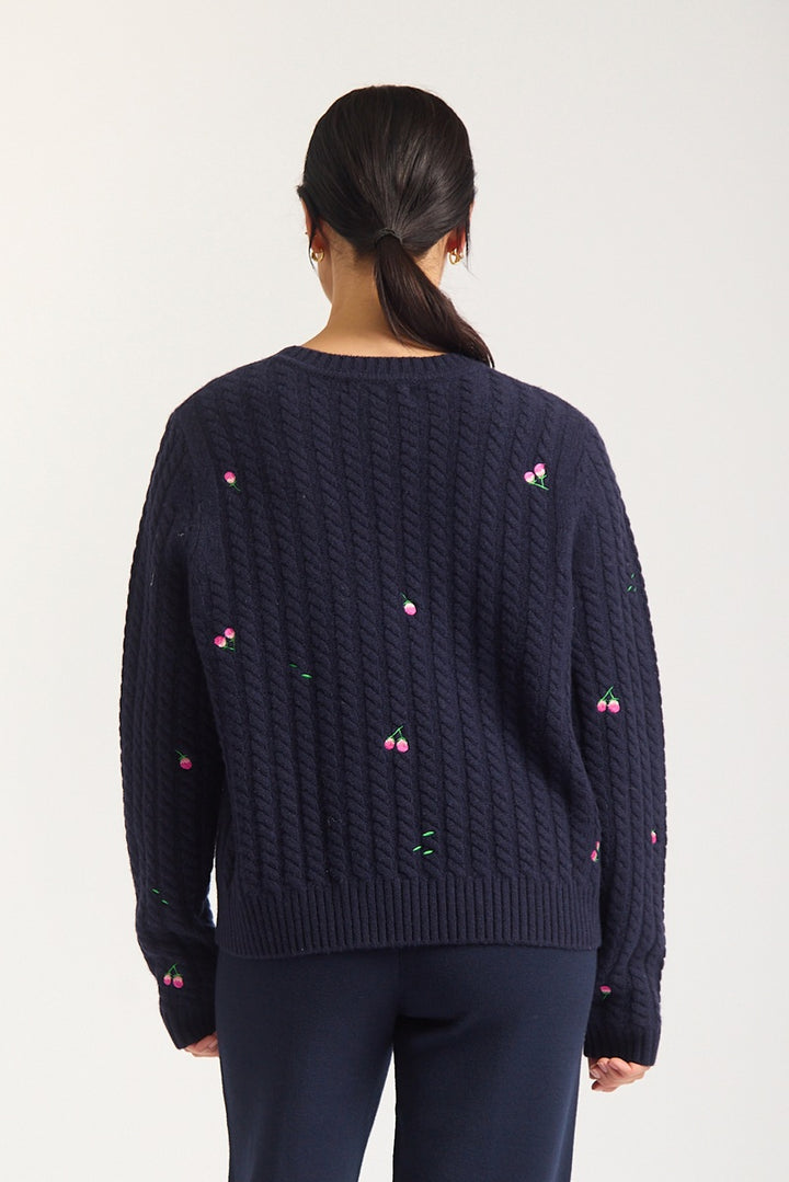 Rosette Sweater | Navy
