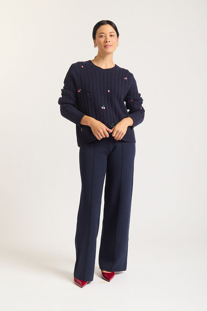 Rosette Sweater | Navy