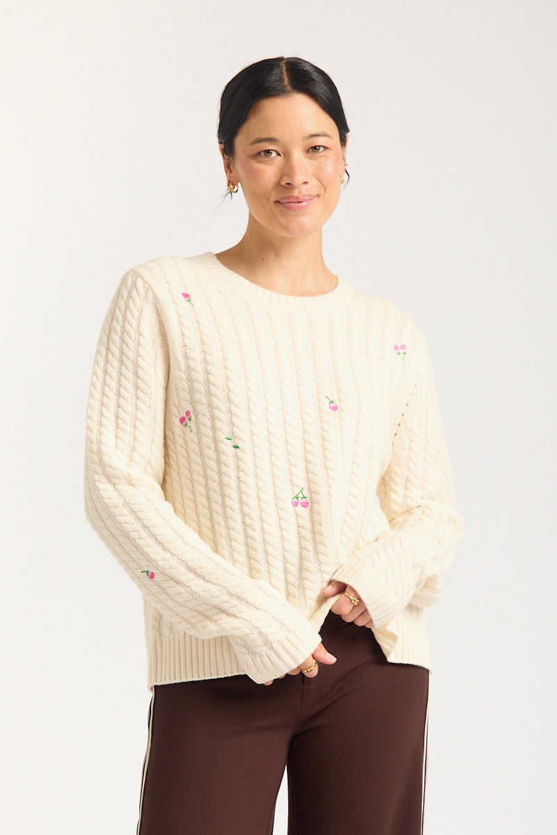 Rosette Sweater | Ivory