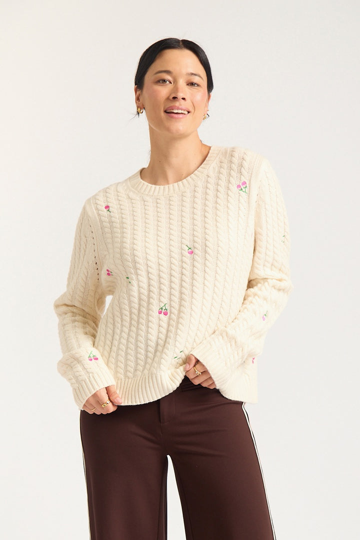 Rosette Sweater | Ivory