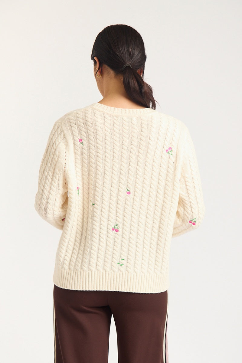 Rosette Sweater | Ivory
