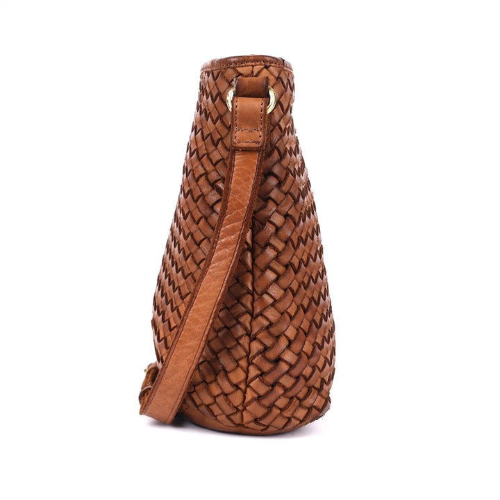 Angelica Woven Crossbody Bag | Oak