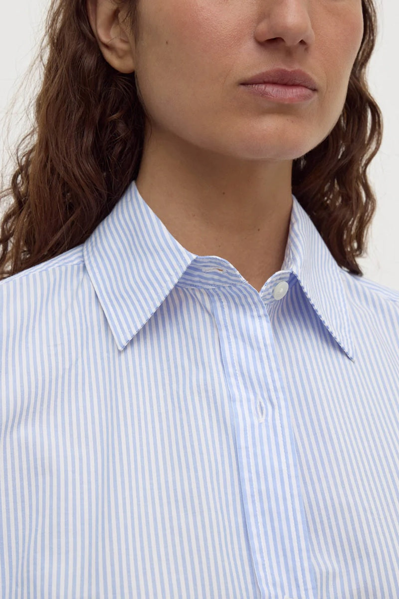 Avoca Stripe L/S Shirt | Blue & White Stripe