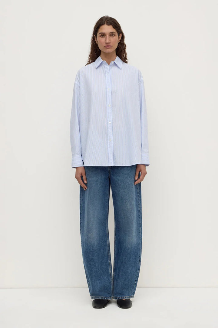 Avoca Stripe L/S Shirt | Blue & White Stripe