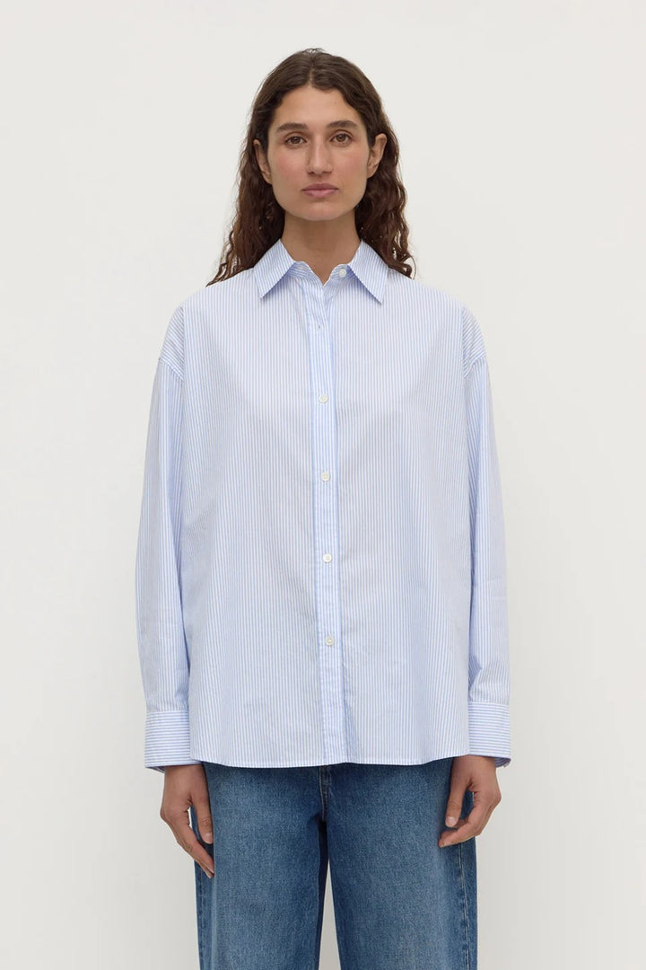 Avoca Stripe L/S Shirt | Blue & White Stripe