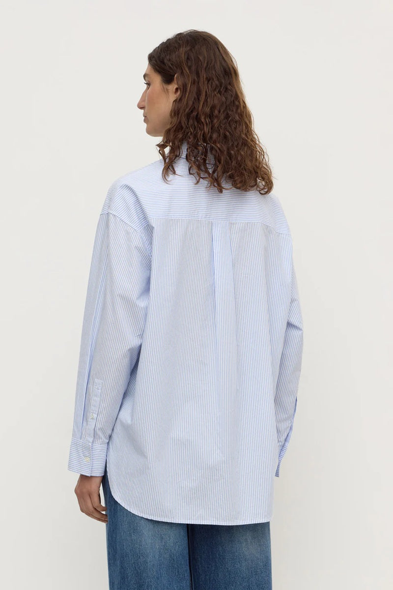 Avoca Stripe L/S Shirt | Blue & White Stripe