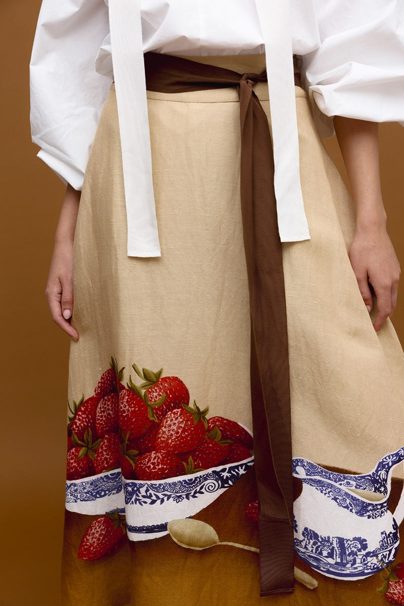Strawberries & Cream Maxi Skirt
