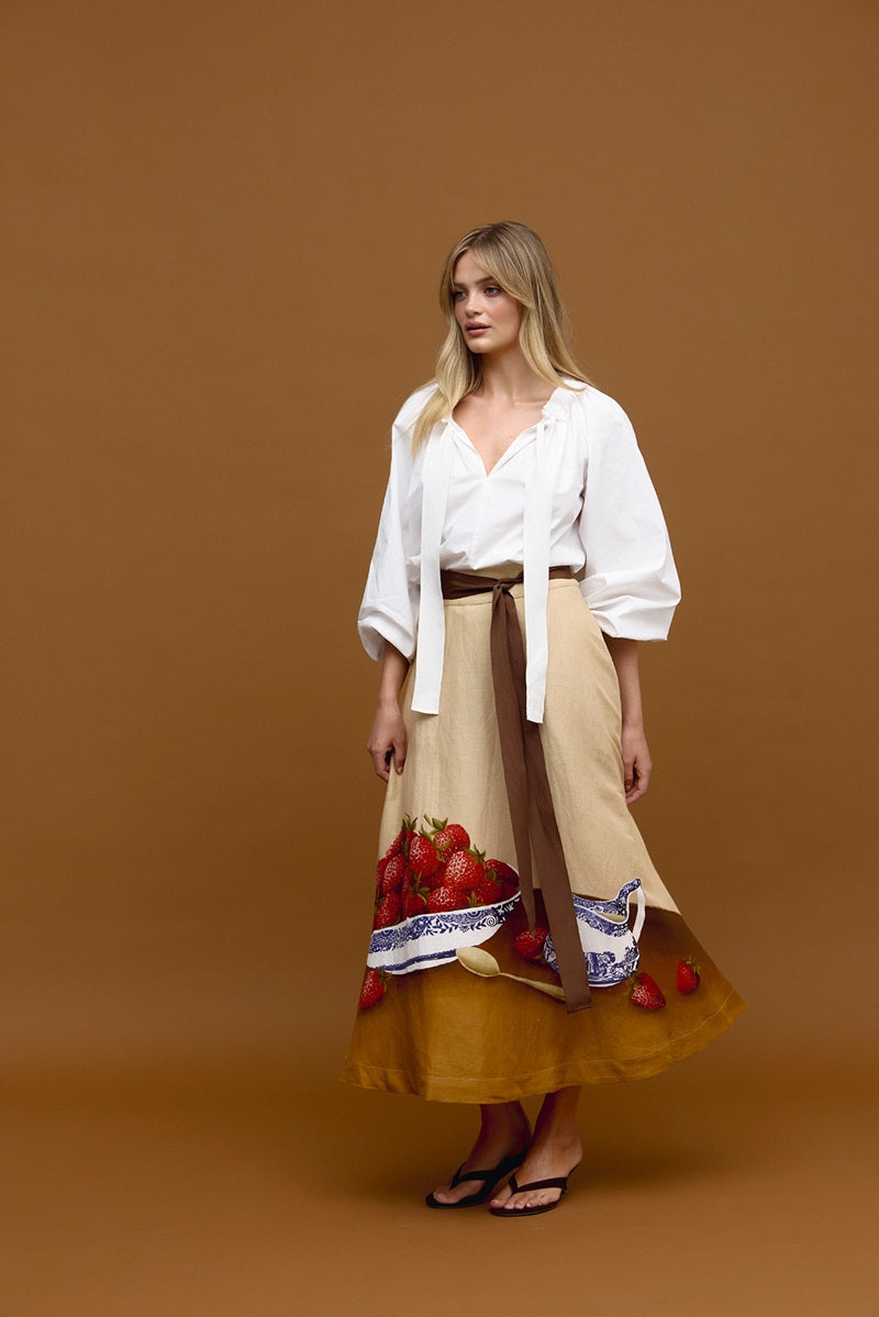 Strawberries & Cream Maxi Skirt