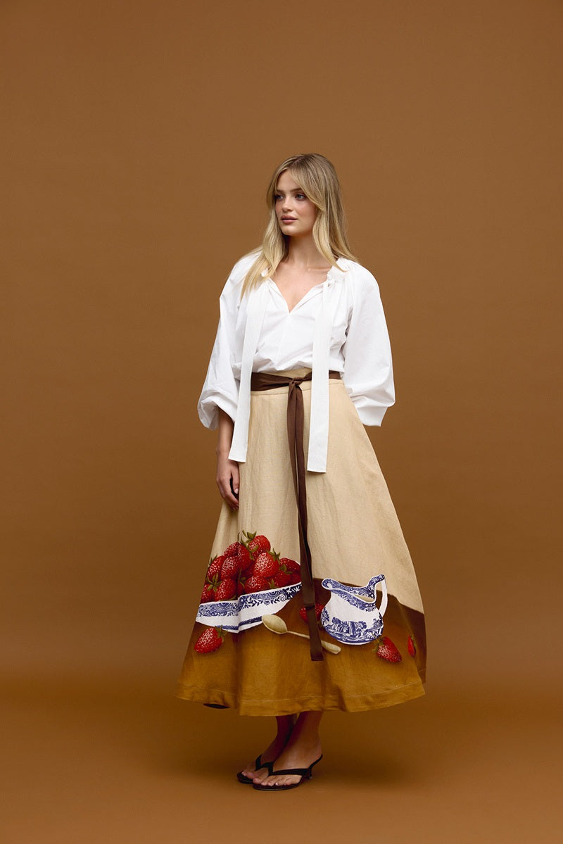 Strawberries & Cream Maxi Skirt