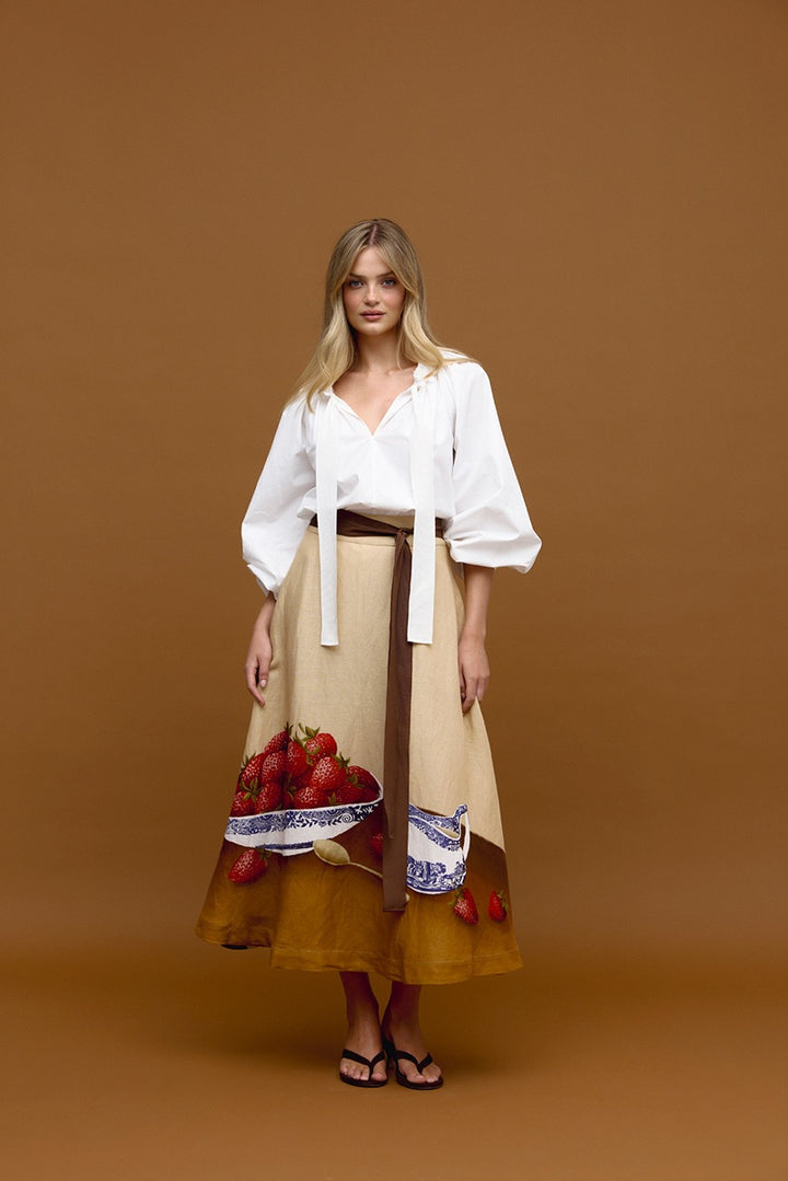 Strawberries & Cream Maxi Skirt