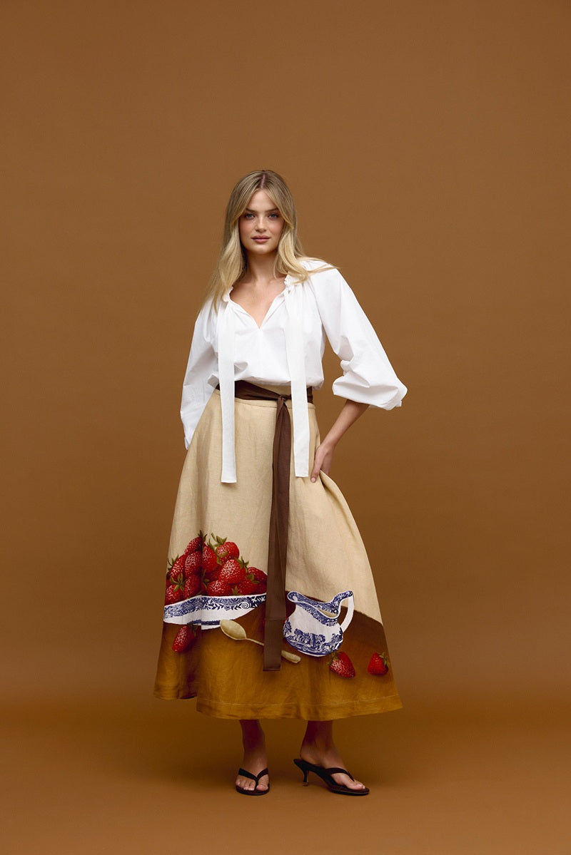 Strawberries & Cream Maxi Skirt