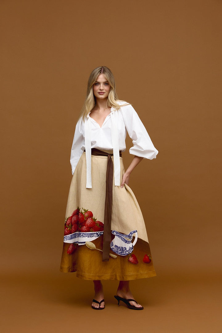 Strawberries & Cream Maxi Skirt