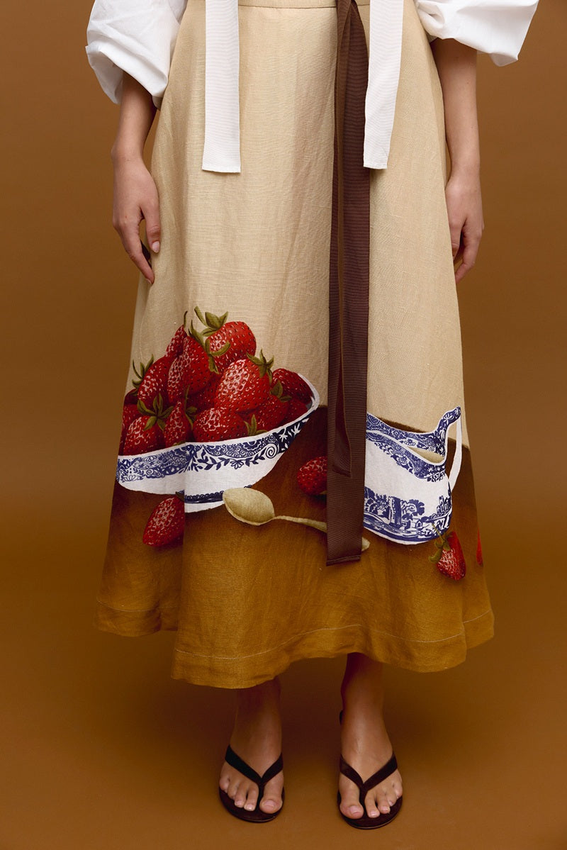 Strawberries & Cream Maxi Skirt