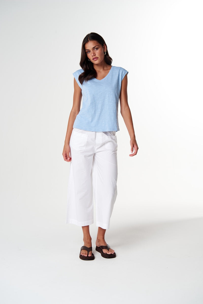 The Stranger V Neck Muscle Tee Skyway Blue | C13019
