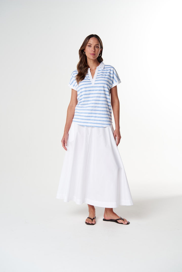 The Day Dream Polo White & Skyway Blue | C13020-26