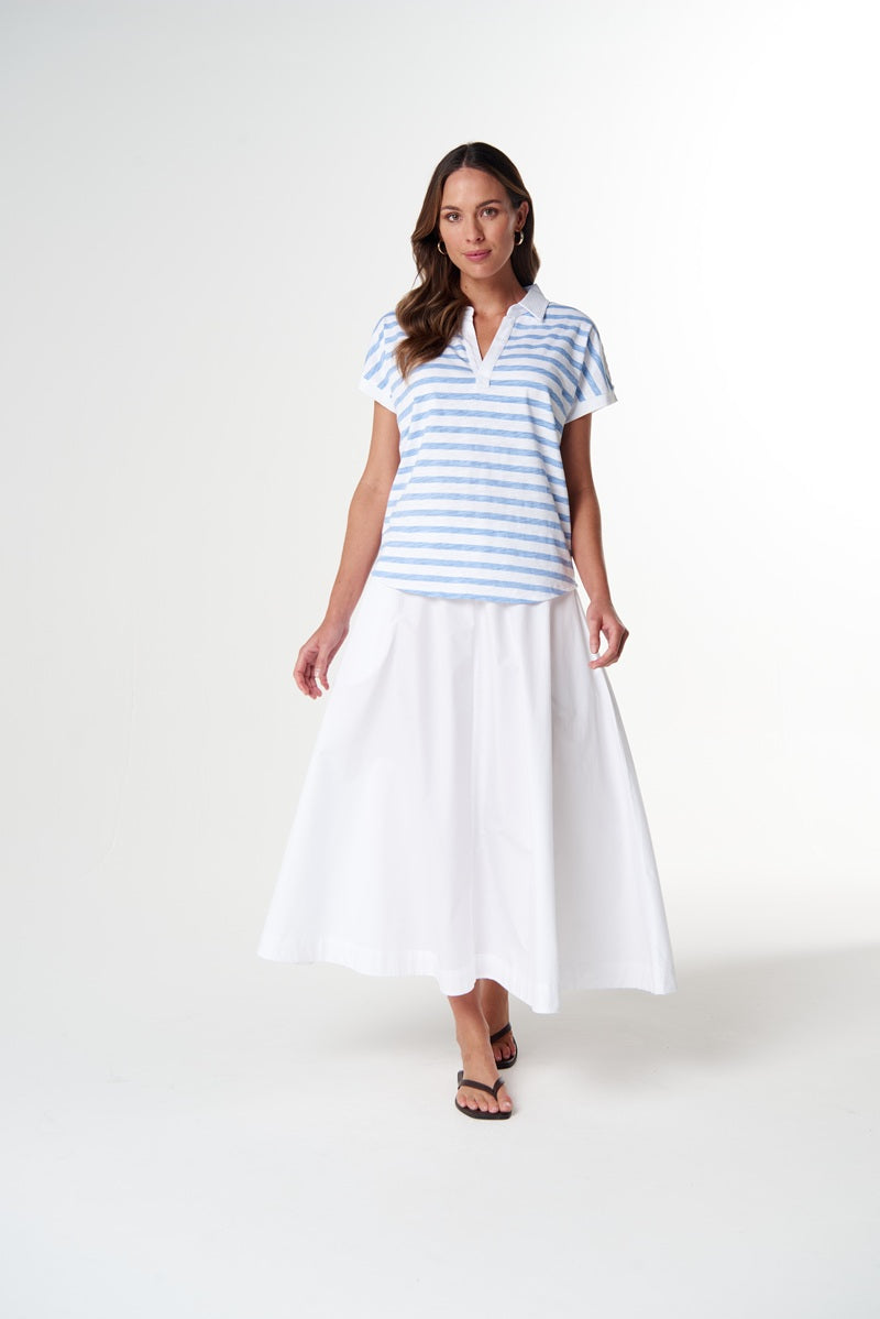 The Day Dream Polo White & Skyway Blue | C13020-26