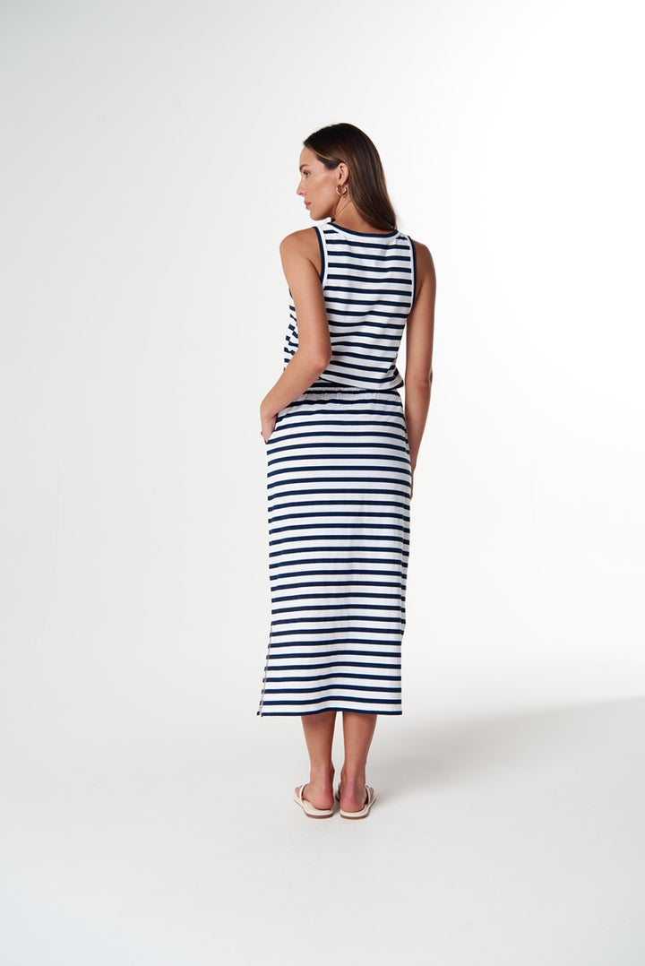 River Stripe Little Tank | White & Parisian C1383