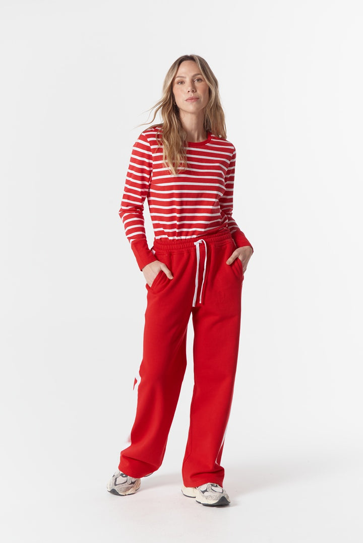Track Stripe Trackie Pant | Salsa & White C1568