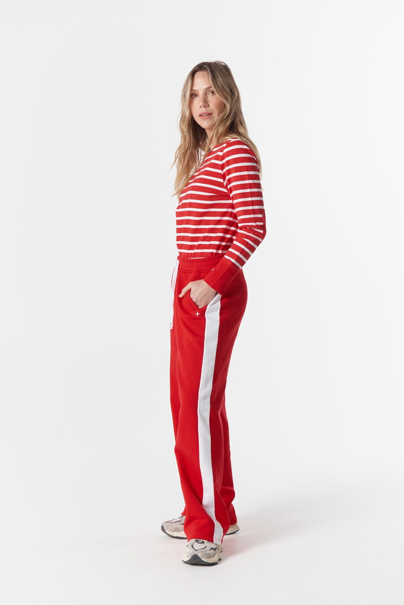 Track Stripe Trackie Pant | Salsa & White C1568