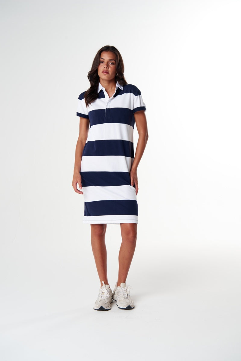 Boyfriend Stripe Ruby Dress | White & Parisian C1641-52