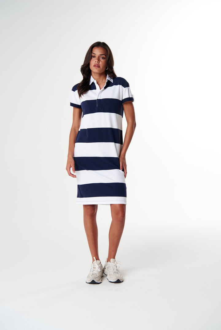 Boyfriend Stripe Ruby Dress | White & Parisian C1641-52