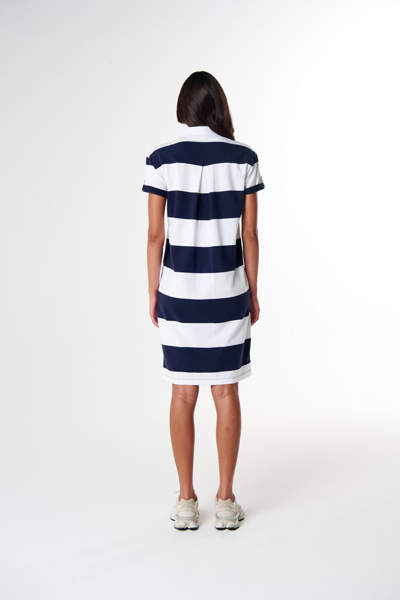 Boyfriend Stripe Ruby Dress | White & Parisian C1641-52