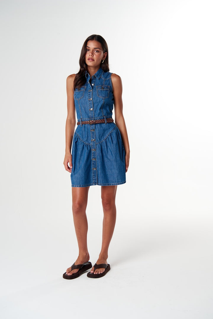 Worker Denim Dress | Light Wash Denim C1652