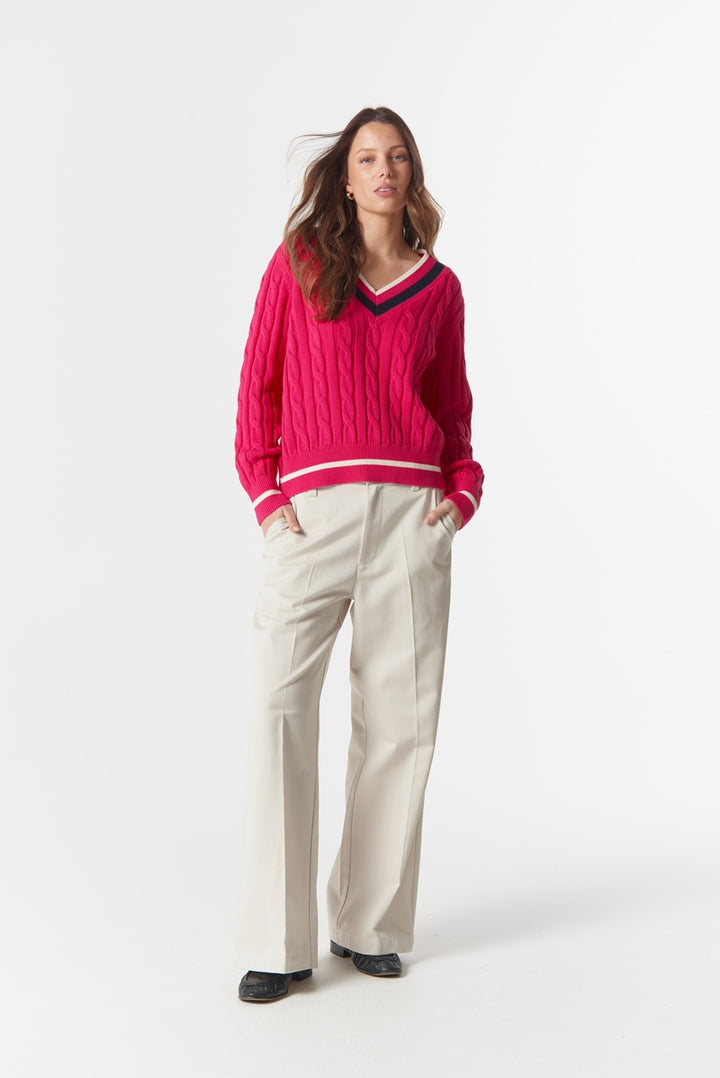 Cheeky Deep V Knit | Framboyant C1849