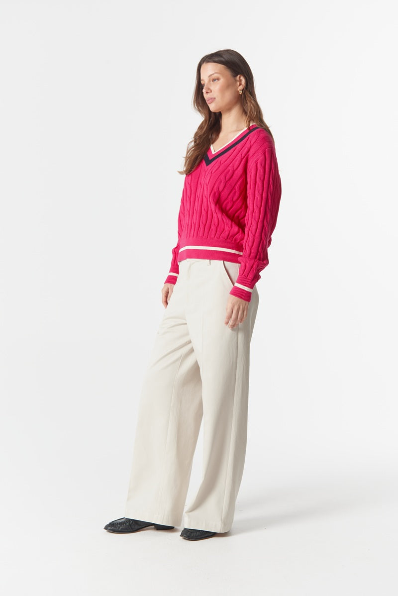 Cheeky Deep V Knit | Framboyant C1849