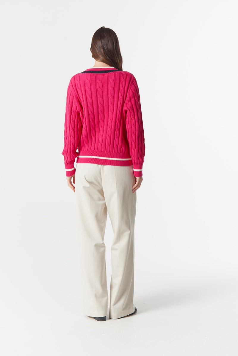 Cheeky Deep V Knit | Framboyant C1849
