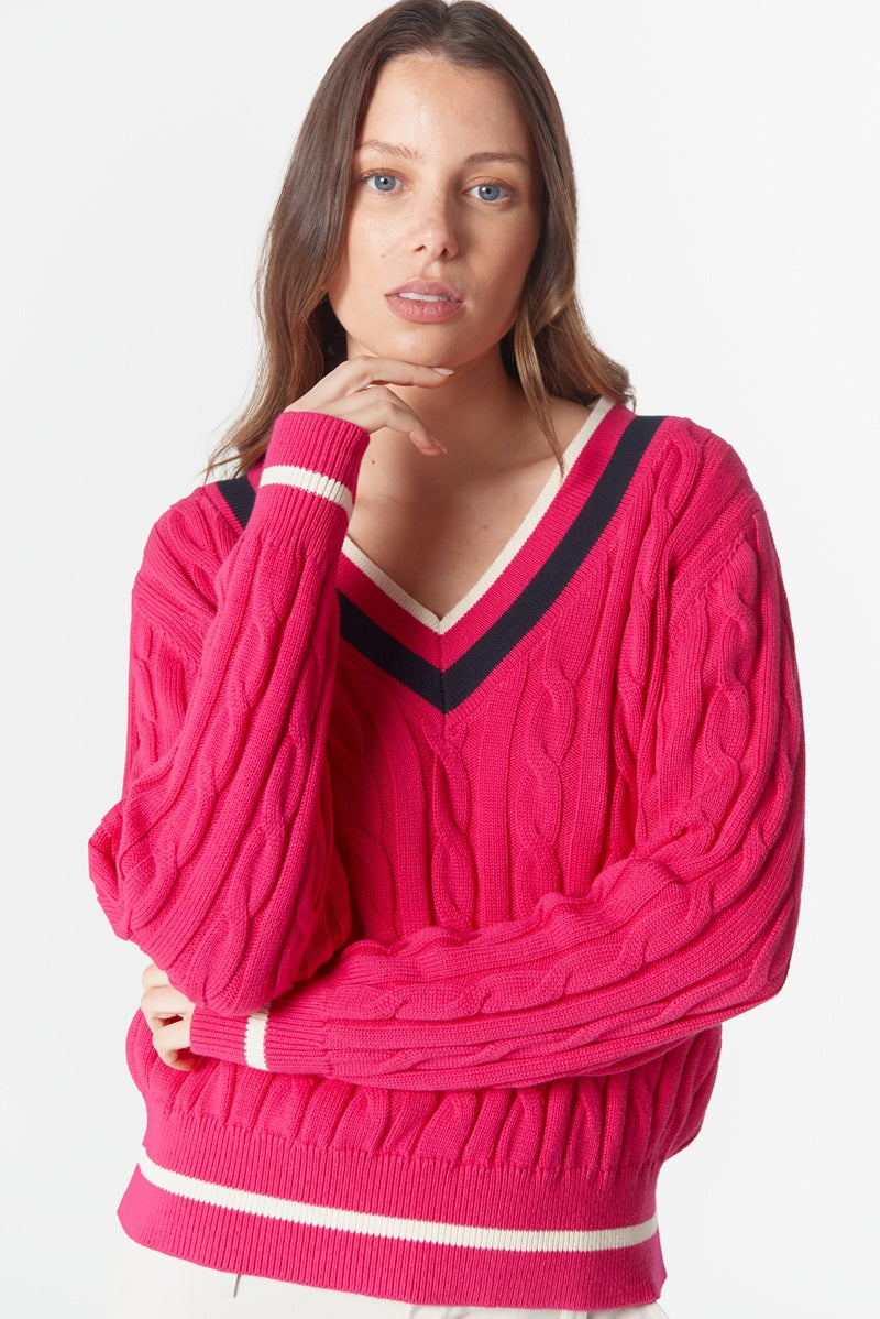 Cheeky Deep V Knit | Framboyant C1849
