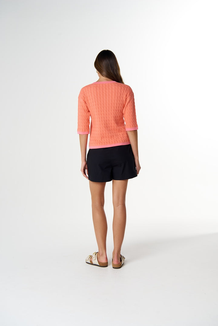 Solar Knitted Henley | Peach C1855