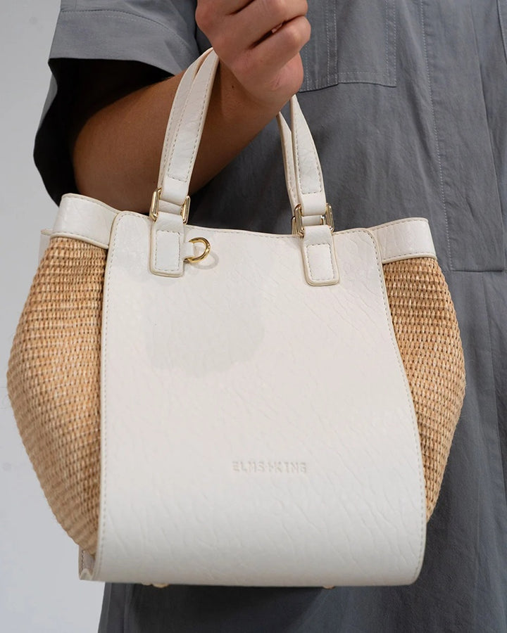 Carnegie Tote | Chalk & Natural Weave